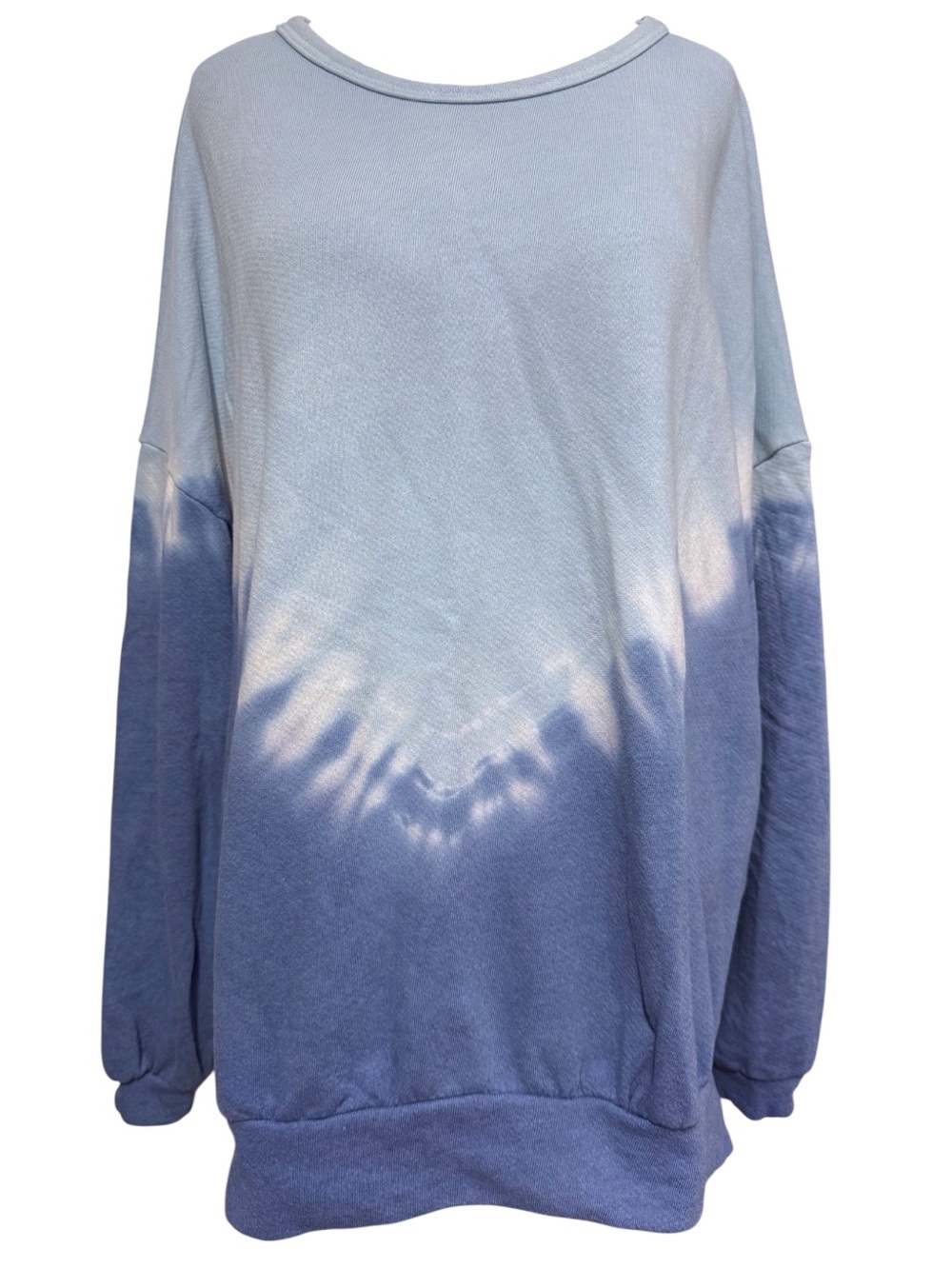 Fantastic Fawn Blue White Tie Dye Relaxed Fit Sweatshirt Size Large Made in USA